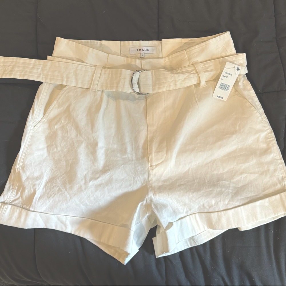 White high waisted shorts